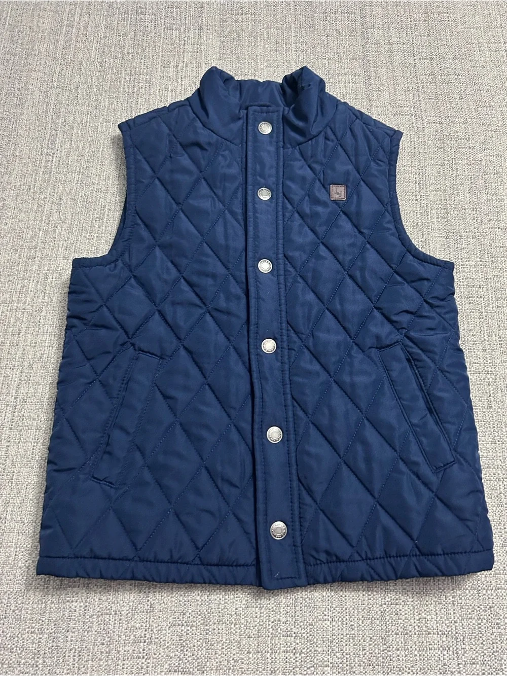 Janie and Jack Navy Quilted Snap Front Puffer Vest. Size 5/6